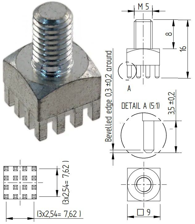 Borna de potencia M5 macho